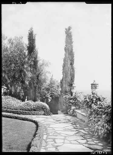 Terrasse avec des vasques