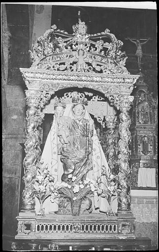 La Vierge du Rosaire (bois doré et peint du 18e siècle)