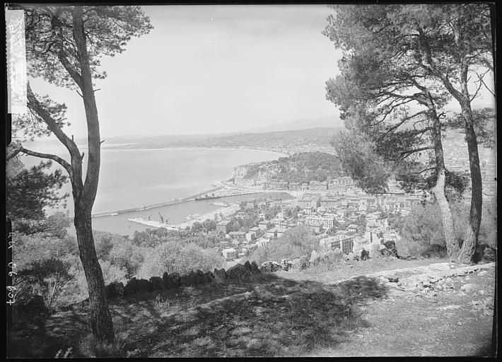 Vue générale du Mont-Boron sur le port : étude artistique