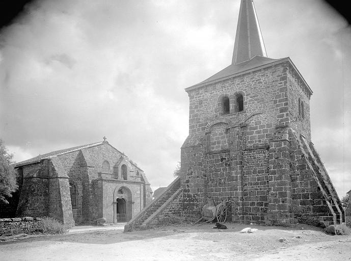 Vue d'ensemble nord-ouest, et clocher séparé