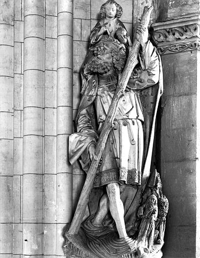 Sculpture sur statue : saint Christophe