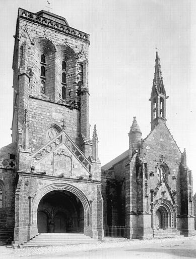 Façade ouest de l'église et chapelle du Pénity ou de Saint-Ronan