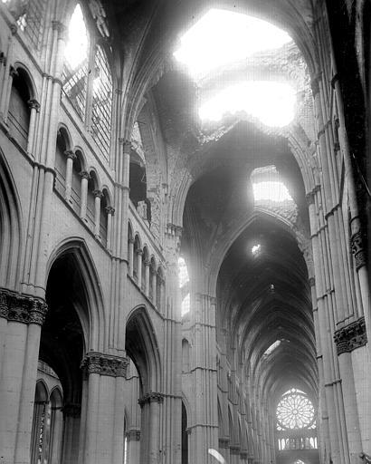 Ruines, intérieur, nef vue du choeur, partie haute