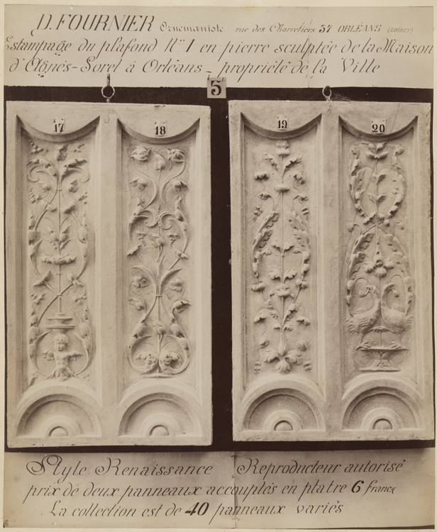 Moulage de 4 caissons du plafond n°1