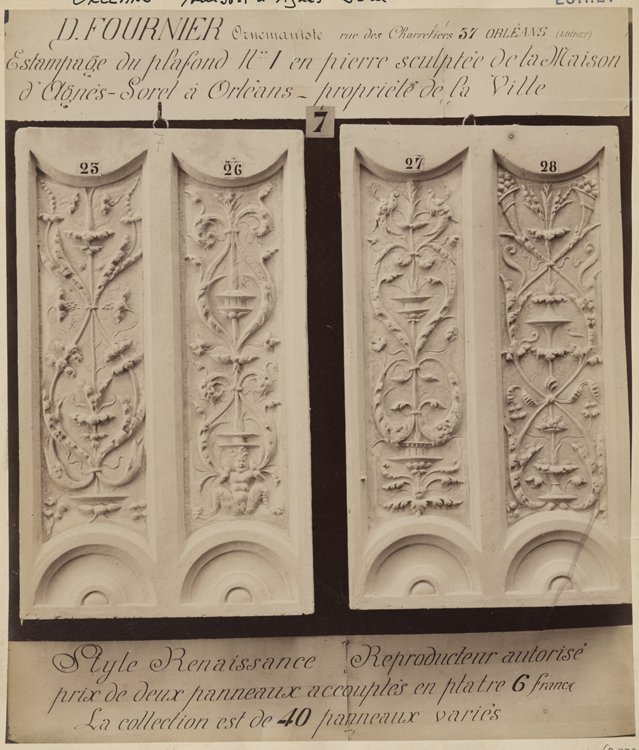 Moulage de 4 caissons du plafond n°1