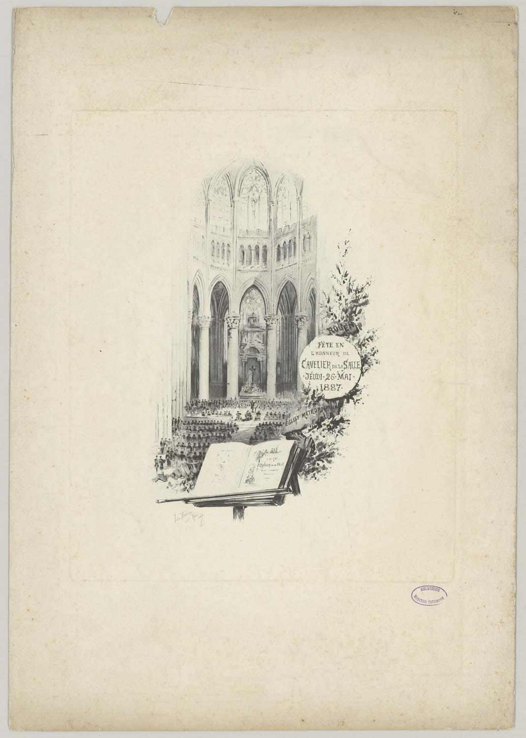 Choeur lors de la fête en l'honneur de Cavelier de La Salle, 26 mai 1887