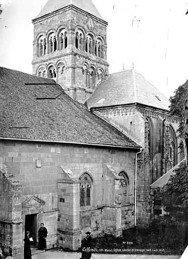 Façade sud, clocher et transept