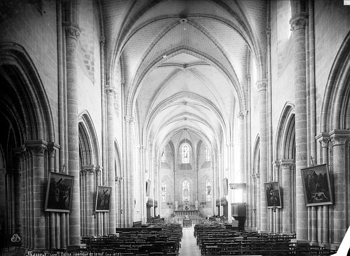 Vue intérieure de la nef vers le choeur