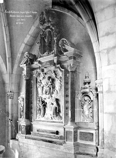 Retable. Retable. Bas-relief : Assomption de la Vierge