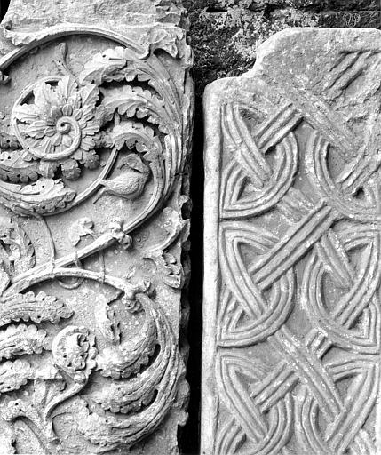 Fragments de sculptures de l'ancien cloître