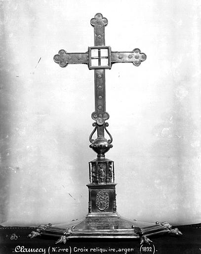 Croix reliquaire en argent