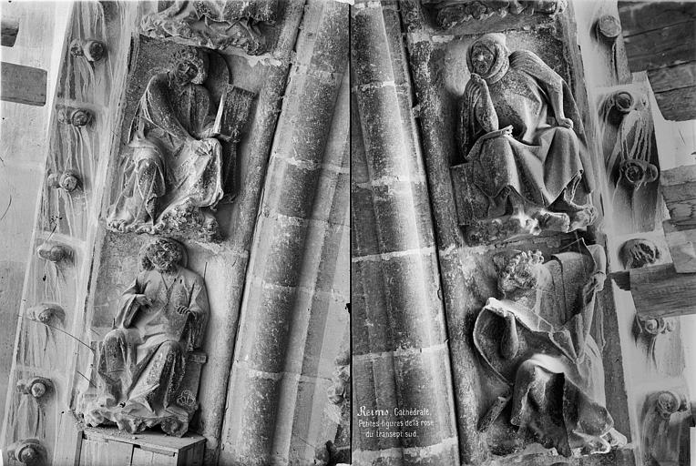 Transept sud : détail des figures de la rose