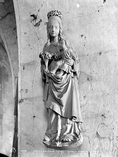 Statuette en pierre : Vierge à l'Enfant