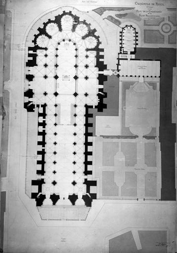 Plan, relevé, cathédrale et palais archiépiscopal