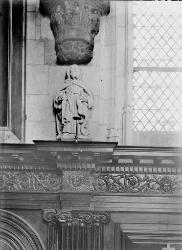 Église, détail, intérieur, statue