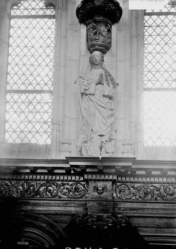 Église, détail, intérieur, statue