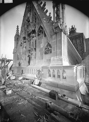 Pignon du bras nord du transept, après restauration