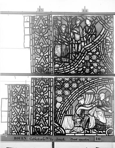 Vitrail, baie 59, Vie de Joseph, onzième panneau, en haut