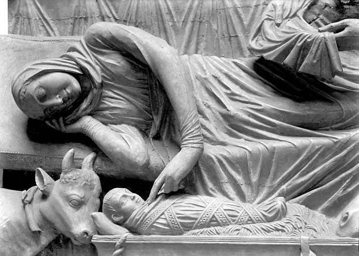 Détail. Moulage d'un bas-relief: la Nativité