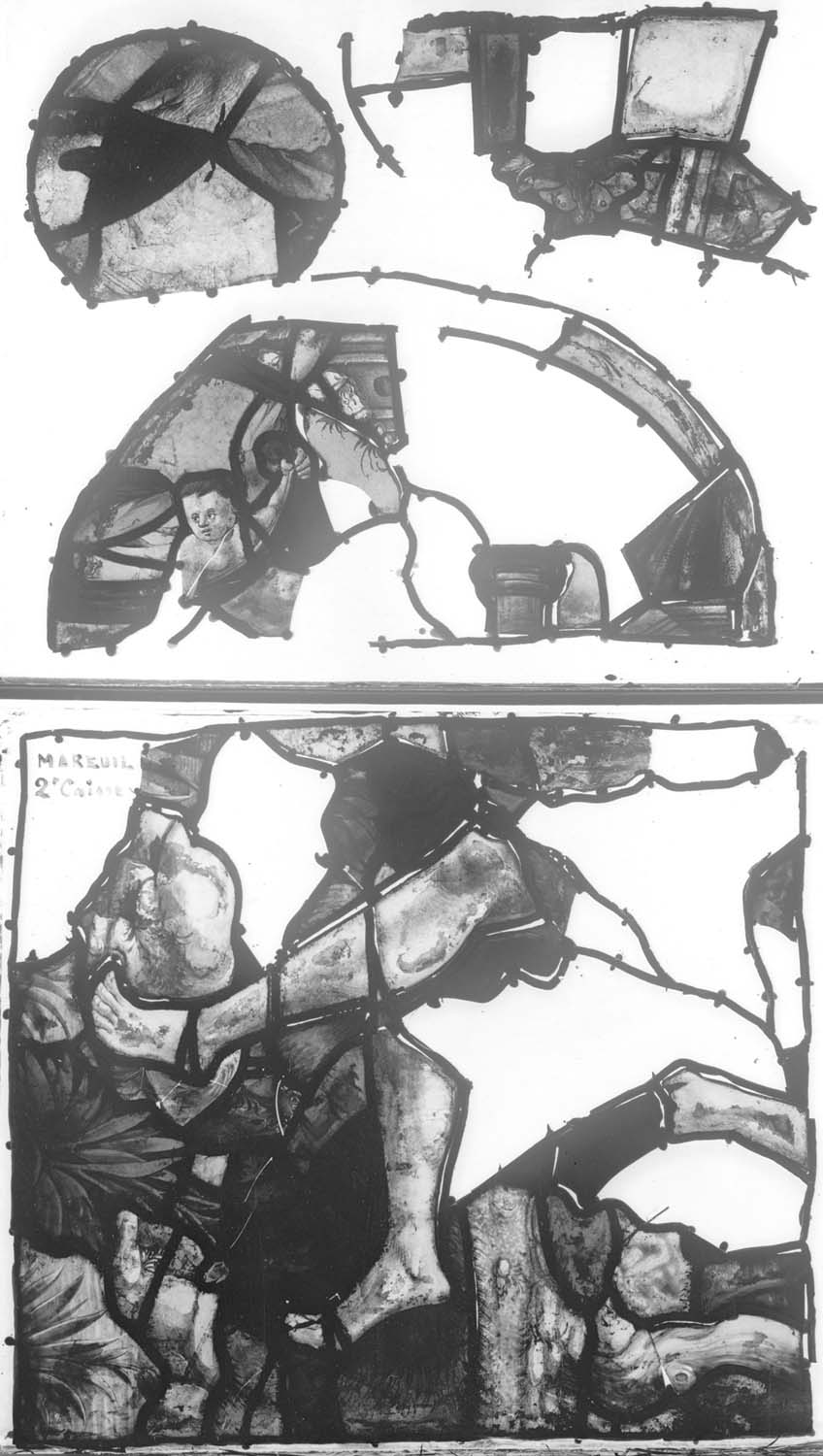 Vitrail, deuxième caisse, avant restauration