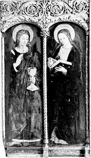 Panneau peint, saint Jean et sainte Pétronile