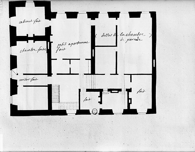 Appartements du Cardinal de Rohan, plan