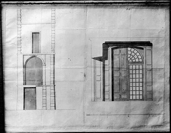 Cabinet du Cardinal, élévation, détails