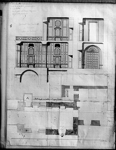 Cabinet du Cardinal, plan et élévation