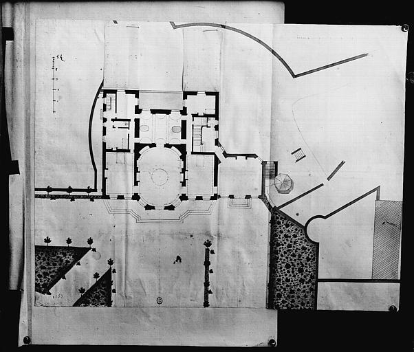 Pavillon des Bains, plan du rez-de-chaussée, sans la retombe