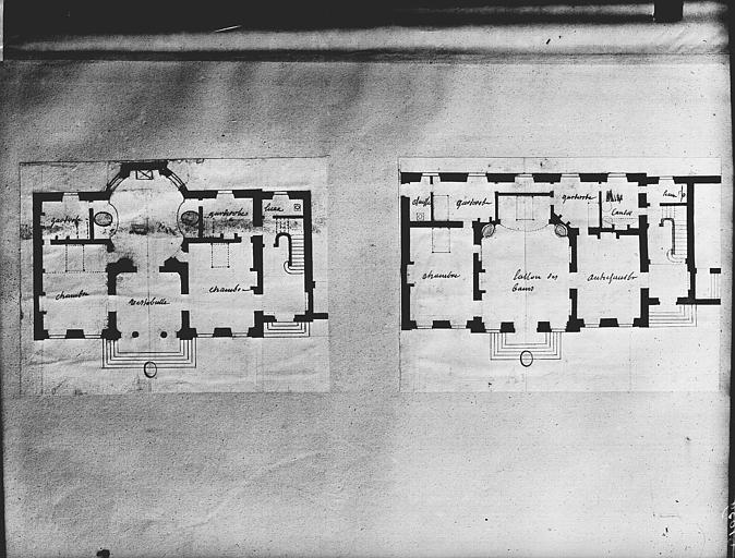 Pavillon des Bains, rez-de-chaussée, deux plans