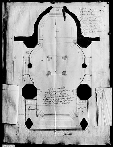 Plan du choeur et des tribunes