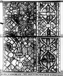 Vitrail, nef, fenêtre 10 sud, baie 2, panneaux 22, 2, 26, 28