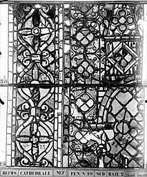 Vitrail, nef, fenêtre 10 sud, baie 2, panneaux 25, 2, 29, 30