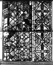 Vitrail, nef, fenêtre 10 sud, baie 2, panneaux 41, 42, 46, 47