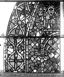 Vitrail, nef, fenêtre 10 sud, baie 2, panneaux 54, 55, 59, 60