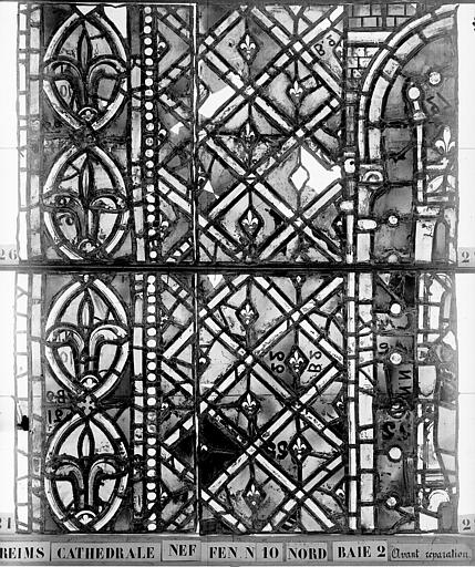 Vitrail, nef, fenêtre 10 nord, baie 2, panneaux 21, 22, 26, 27