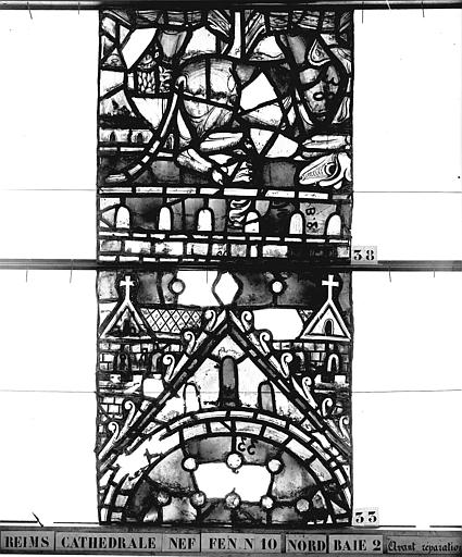 Vitrail, nef, fenêtre 10 nord, baie 2, panneaux 33, 38