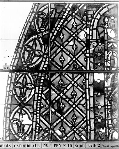 Vitrail, nef, fenêtre 10 nord, baie 2, panneaux 51, 52, 56, 57