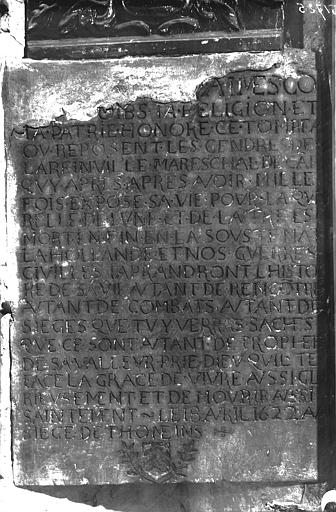 Inscription funéraire, Maréchal de Lareinville