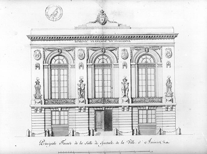 Dessin d'architecture : élévation de la façade