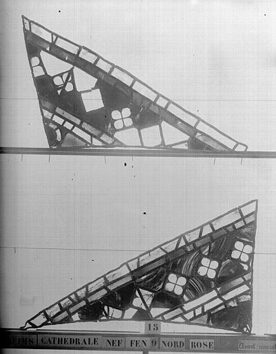 Vitrail, nef, fenêtre 9, au nord, rose 15
