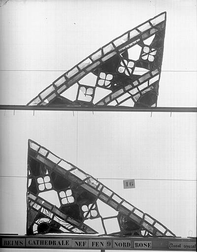 Vitrail, nef, fenêtre 9, au nord, rose 16