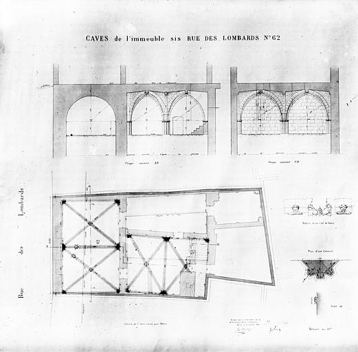 Plan et coupe des caves