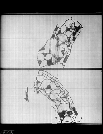 Vitrail, nef, côté nord, fenêtre 6, rose et écoinçons