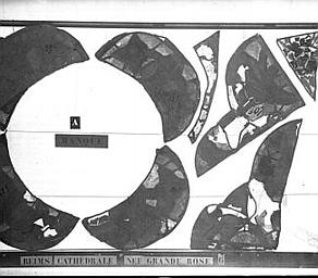 Vitrail, grande rose, lancette, panneau avant restauration