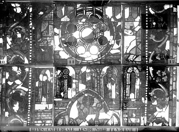 Vitrail, abside nord, cinquième fenêtre, baies 1 et 2