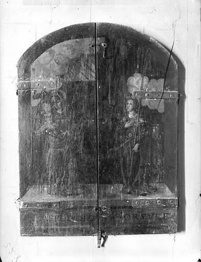 Tableau reliquaire à volets peints (triptyque, fermé) : Une sainte et sainte Ursule