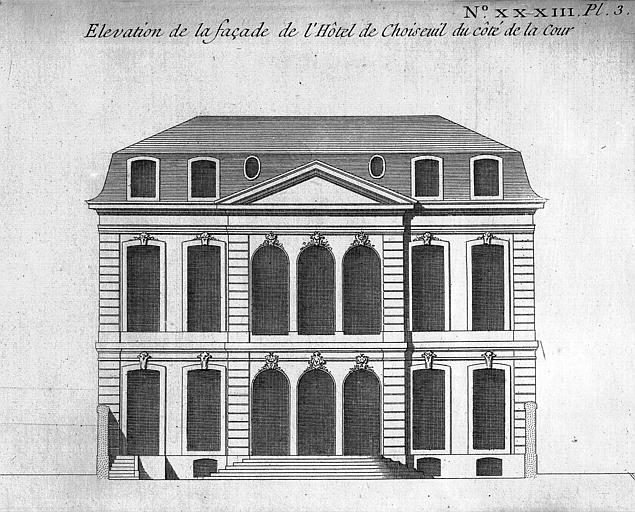 Elévation, côté cour