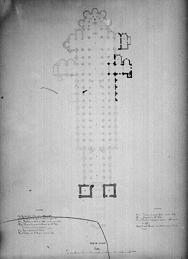 Plan de l'église d'après le relevé d'Aymar Verdier