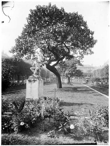 Vue des jardins, statue